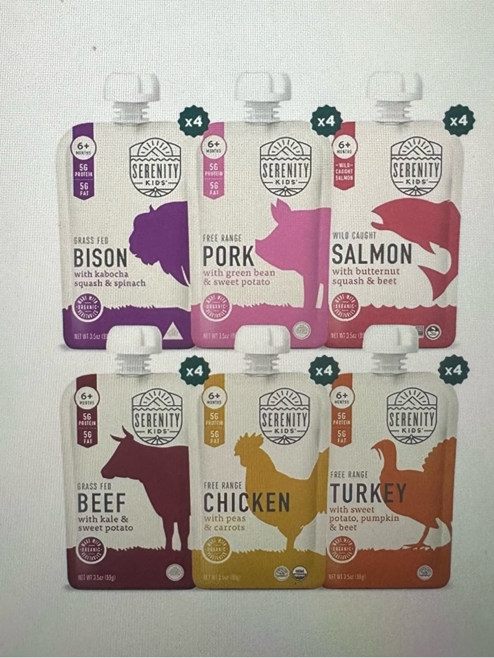 Serenity Kids Baby food Pouches - organic, 24 pack